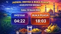 Ilustrasi jadwal imsak dan buka puasa Brebes Ramadan 1447 Hijriah