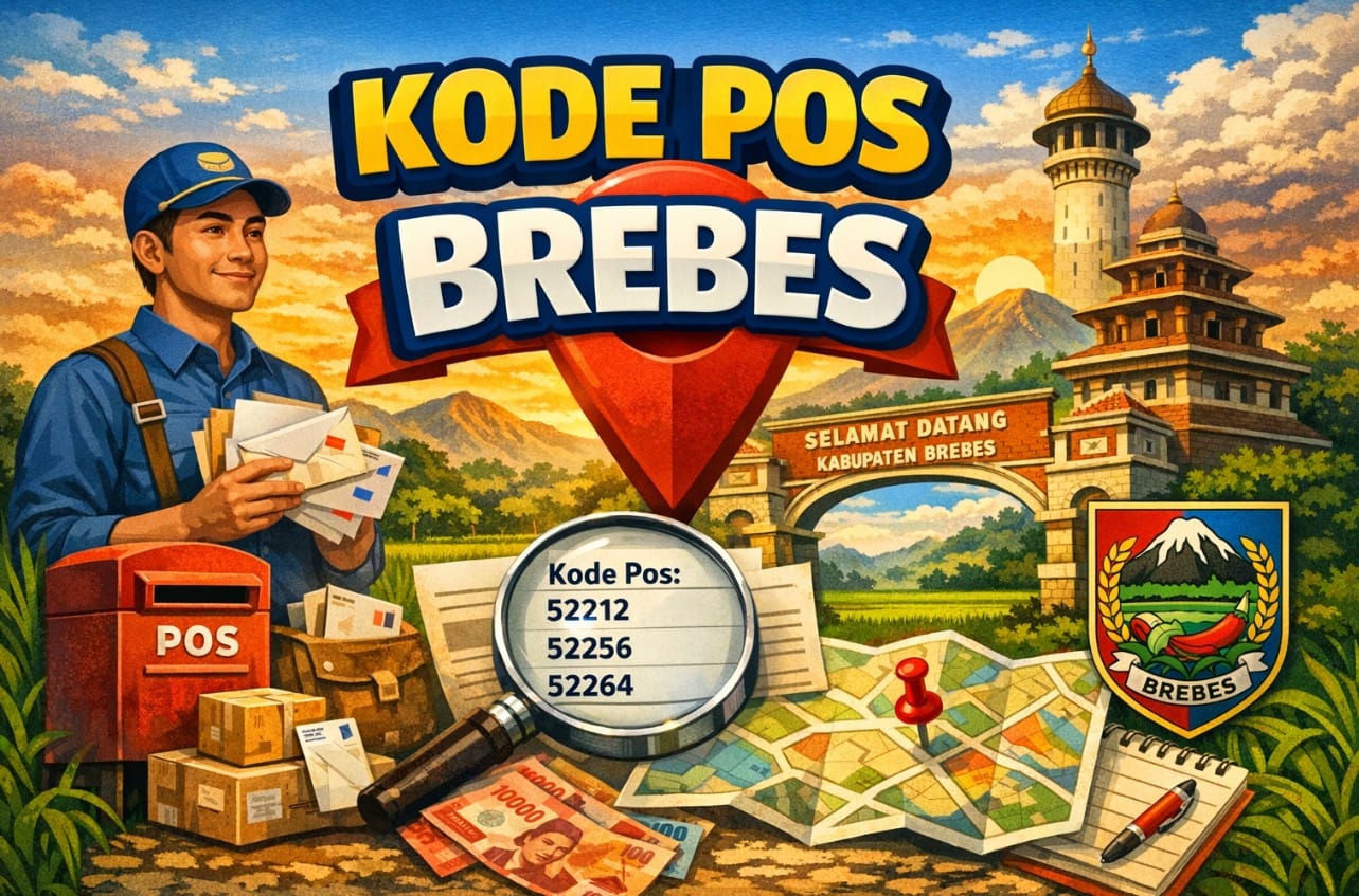 Daftar kode pos Brebes semua kecamatan dalam bentuk tabel informatif