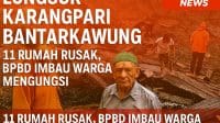 Longsor di Desa Karangpari Kecamatan Bantarkawung Brebes merusak rumah warga