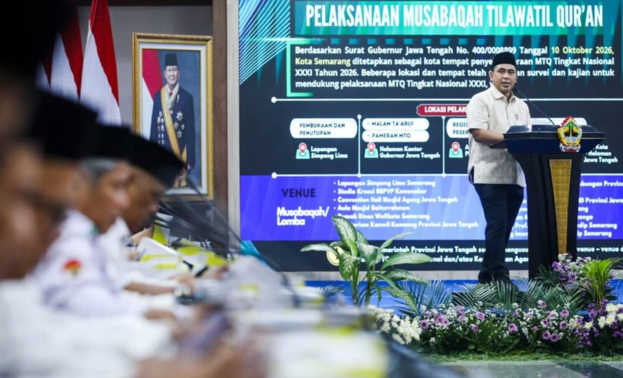 Wagub Jateng Gus Yasin memimpin rakor persiapan MTQ Nasional 2026 Jawa Tengah di Semarang