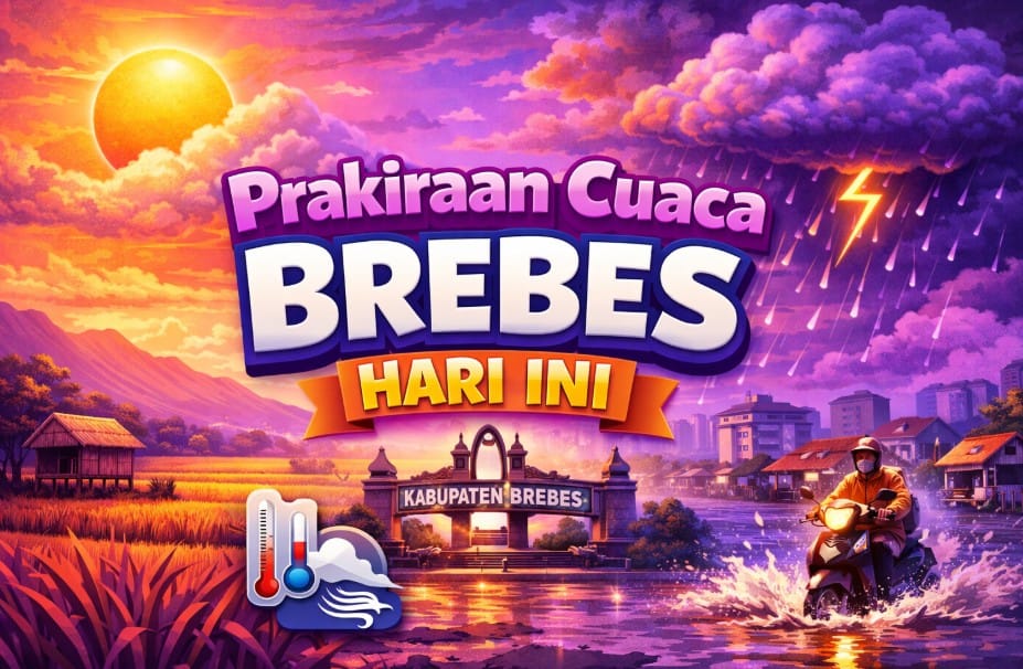 Ilustrasi cuaca berawan dan potensi hujan di Kabupaten Brebes