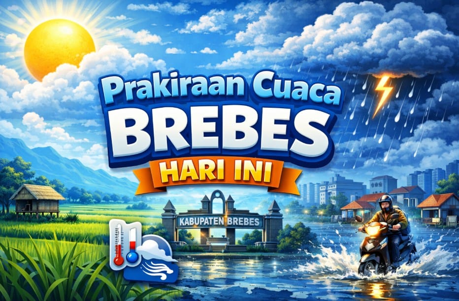 Ilustrasi cuaca cerah berawan dan potensi hujan di Kabupaten Brebes