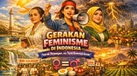 Ilustrasi gerakan feminisme di Indonesia yang memperjuangkan kesetaraan gender dan hak-hak perempuan sejak era RA Kartini