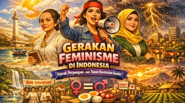 Ilustrasi gerakan feminisme di Indonesia yang memperjuangkan kesetaraan gender dan hak-hak perempuan sejak era RA Kartini