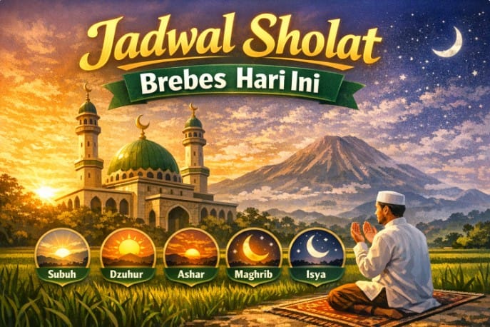 Pemandangan menara masjid saat fajar menyingsing sebagai ilustrasi jadwal sholat Brebes hari ini
