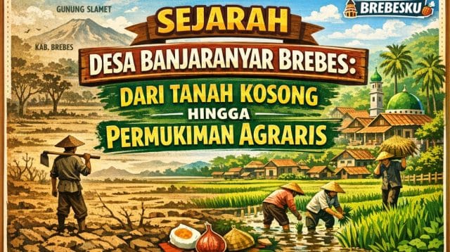 Ilustrasi sejarah Desa Banjaranyar Brebes yang dimulai dari pembukaan lahan oleh Mbah Jambi dan Mbah Junti di jalur Pantura