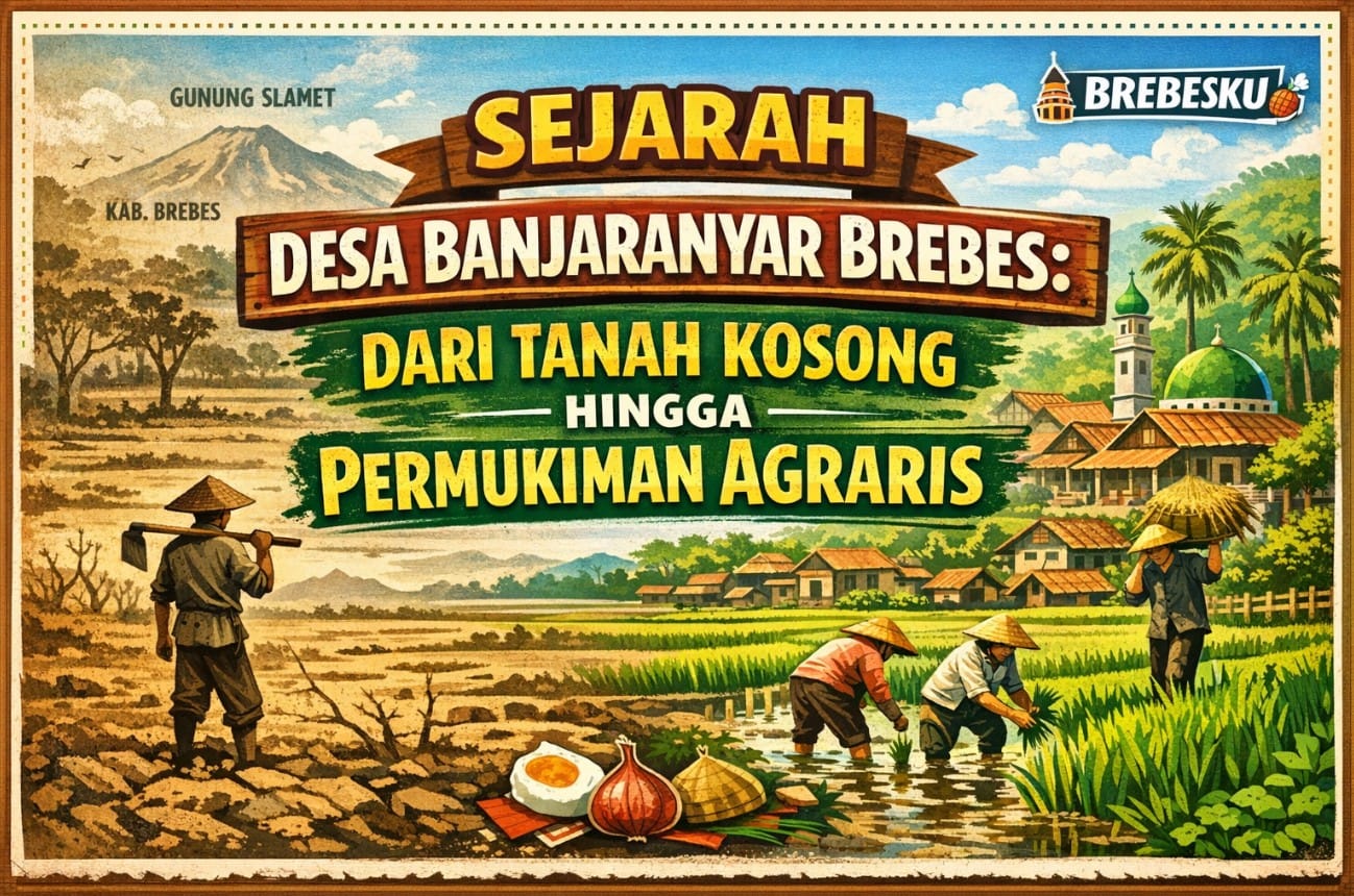 Ilustrasi sejarah Desa Banjaranyar Brebes yang dimulai dari pembukaan lahan oleh Mbah Jambi dan Mbah Junti di jalur Pantura