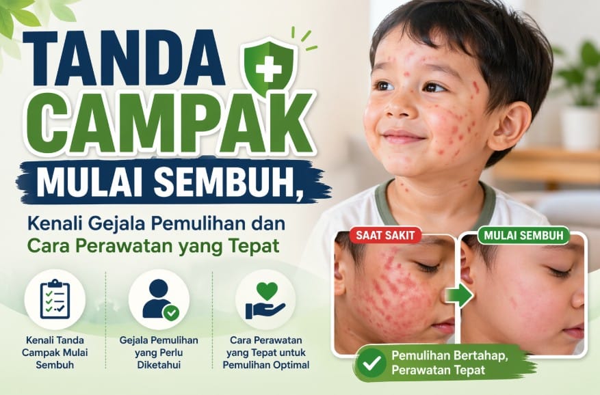 tanda campak mulai sembuh ruam mengering dan demam turun