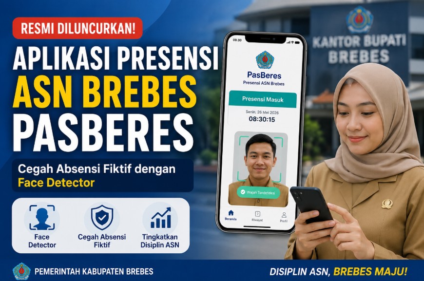 Peluncuran aplikasi presensi ASN Brebes PasBeres dengan fitur face detector di Kantor Pemerintahan Terpadu Brebes